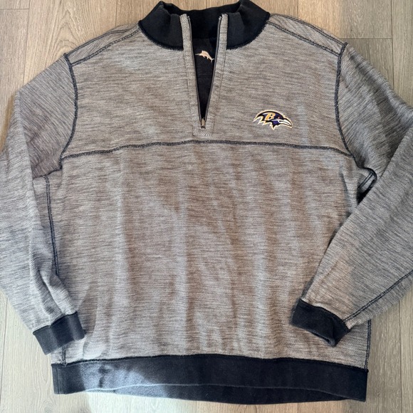 Baltimore Ravens Quarter Zip Reversible Pullover Men's Gray NFL - Picture 6 of 10